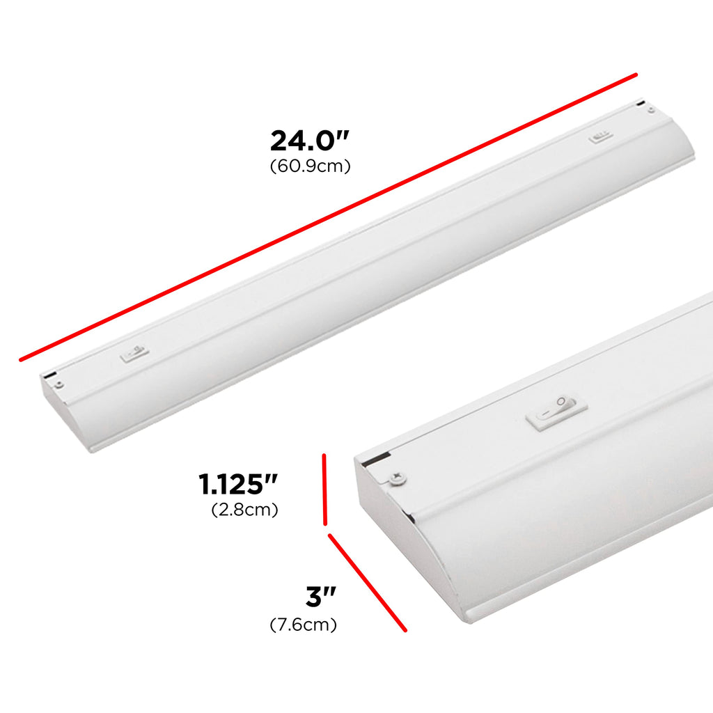 24 Inch Hardwired Under Cabinet Light, Dimmable 908 Lumens