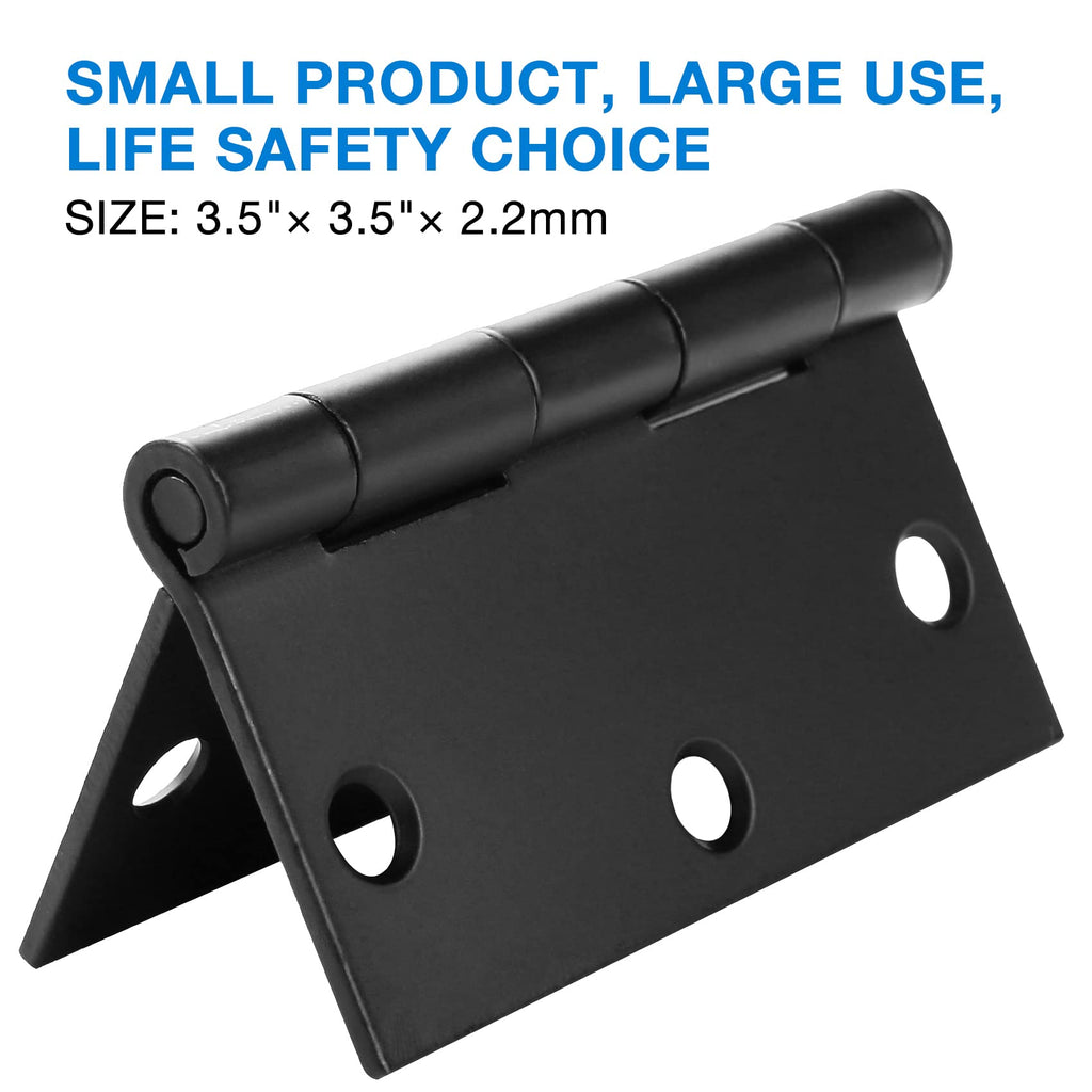 30 Pack Black Door Hinges 3.5 inch Square Corner