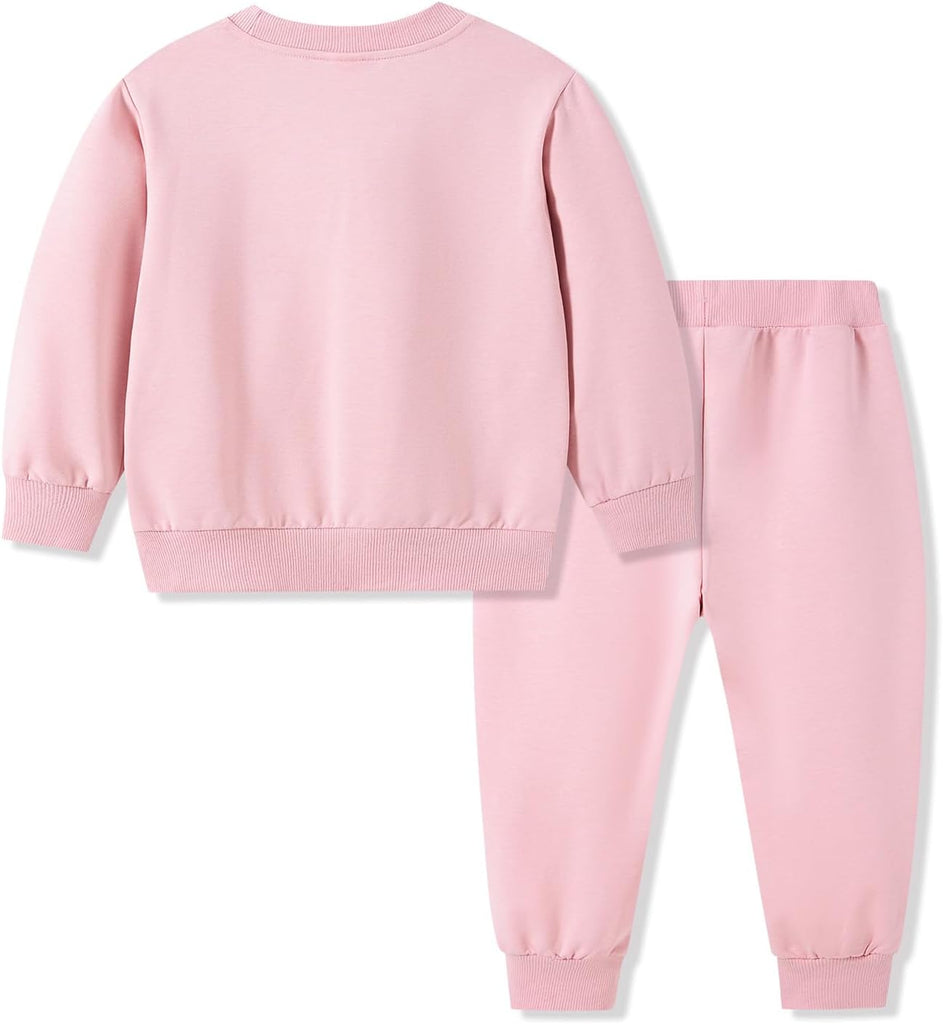 Toddler Girls Fall Bow Sweatshirt Jogger Pants Set