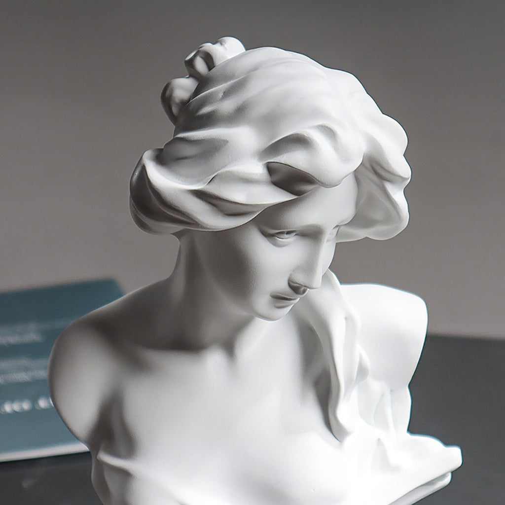 11.7 Inch Greek Statue of Musical Goddess, Classic Head Bust Greek Mythology Sculpture Statue Resin Home Office