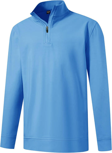 Boys Long Sleeve Quarter Zip Pullover Fleece Warmth Mock Neck Solid Youth Sweatshirt Winter Clothes for Kids