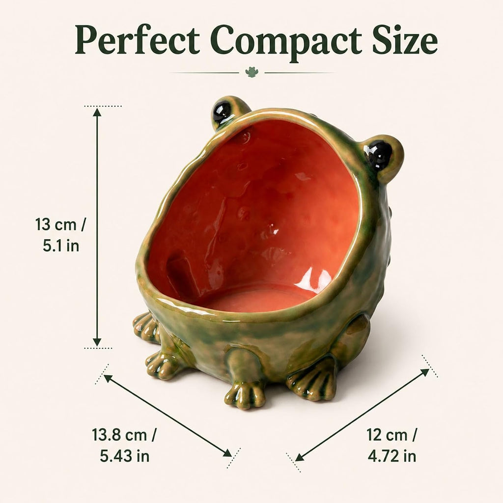 Frog Decorative Bowl, Ceramic Candy Dish Desk, Cute Key Bowl for Entryway Table, Jewelry Dish Ring Holder, Catch All