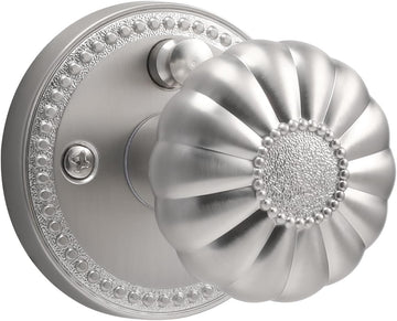 Brushed Nickel Door Knobs Interior Privacy Silvery Door Knob with Lock Satin Nickel Door Knobs and Bathroom,Zinc