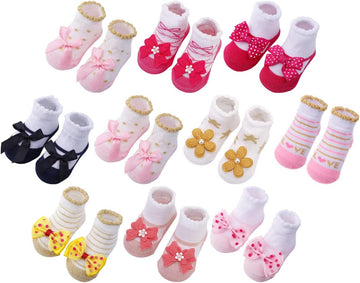 Baby-girls Socks and Bow Infant Toddler Ankle Socks