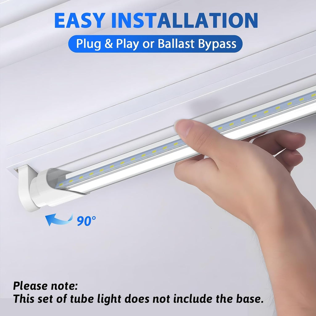 T8 LED Tube Lights 4Ft, Clear, 2-Pack