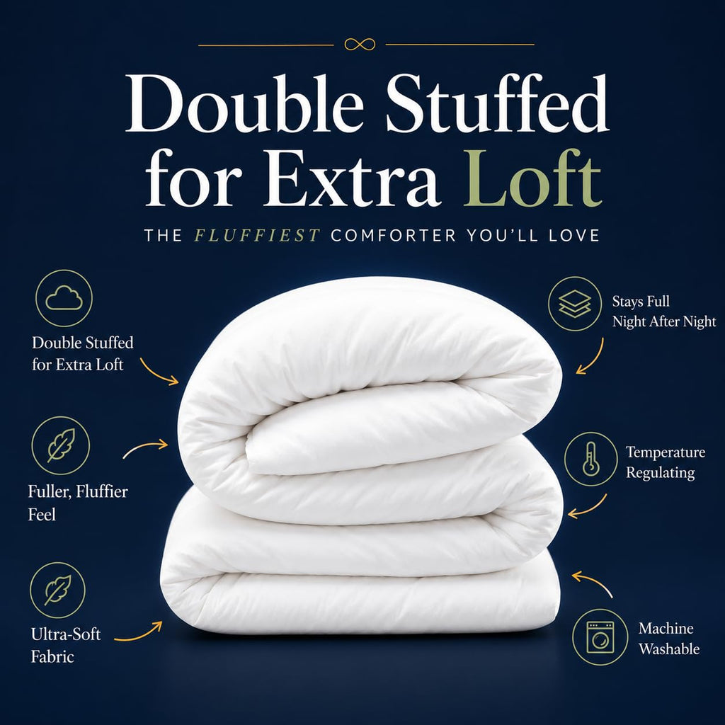 Luxury Dark Blue Comforter | Navy Blue Duvet | Premium Bedding | Down Alternative Duvet Insert | Machine Washable