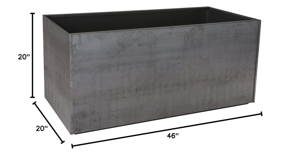 Corten Steel Trough Planter, 20" x 46" x 20"