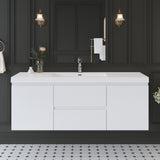 60 Inch Floating Bathroom Vanity with Sink, Large Storage Wall Mounted Floating Vanity with Soft Close Drawers