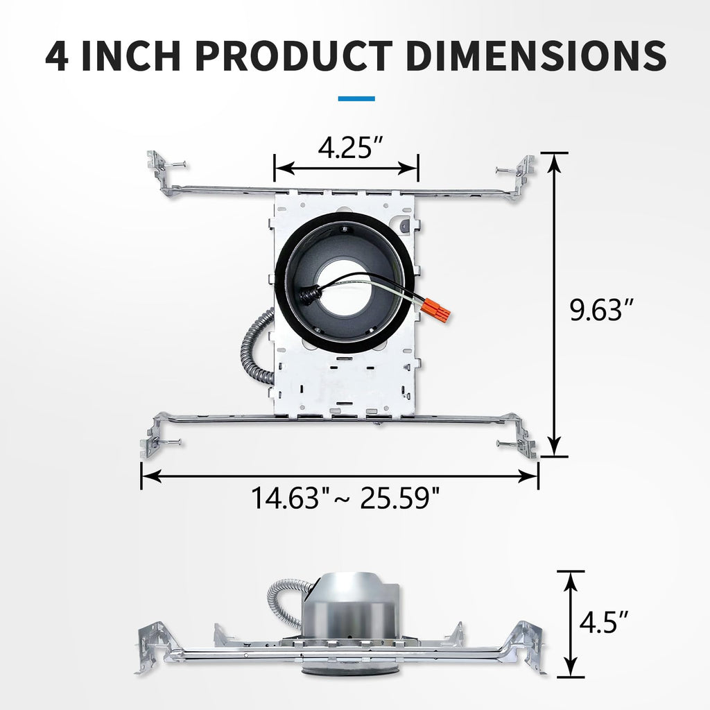 Mw 24 Pack 4 Inch Can Lights Housing New Construction, Recessed Can Housing for Ceiling, Air Tight Ceiling Can