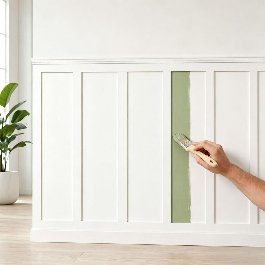 189 x 54 Inch MDF Premade Board and Batten Paintable Wainscoting Kit