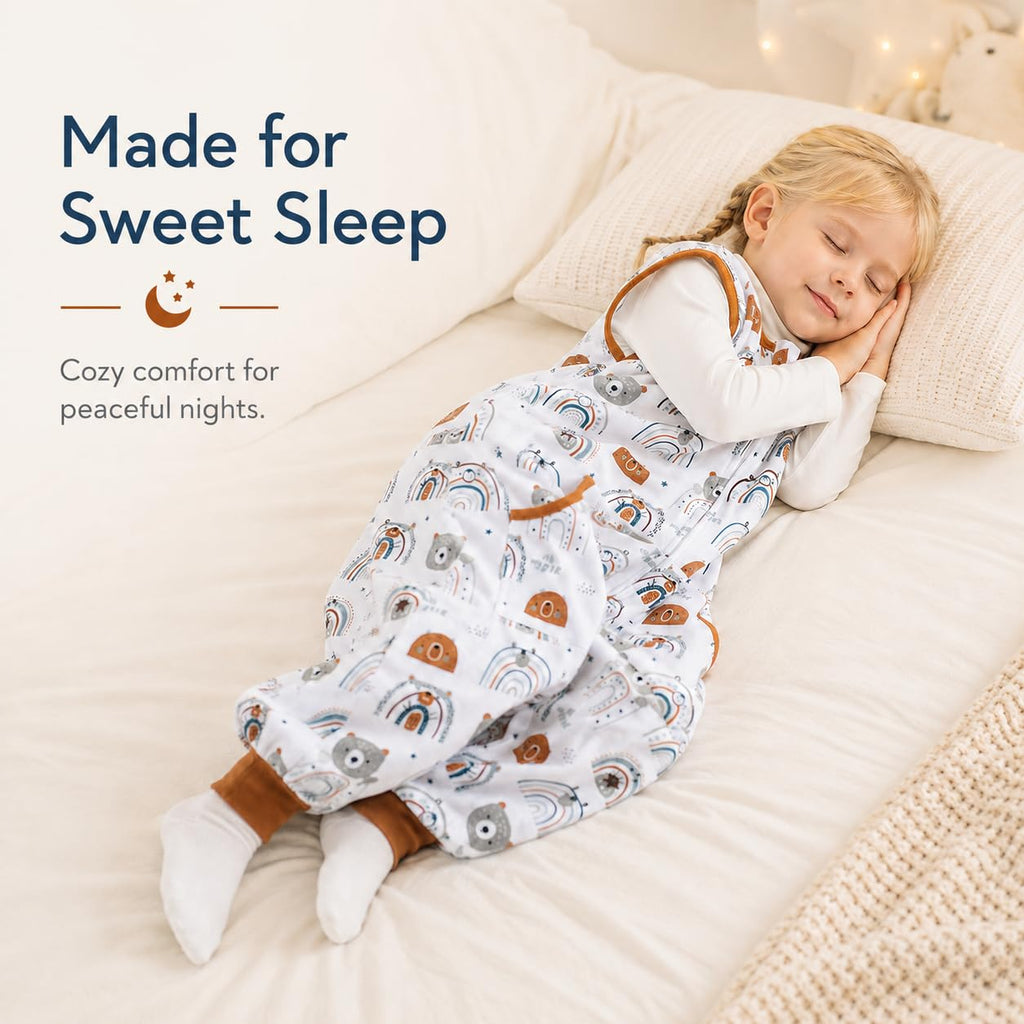 Toddler Sleep Sack with Feet, 1.0 TOG Wearable Blanket