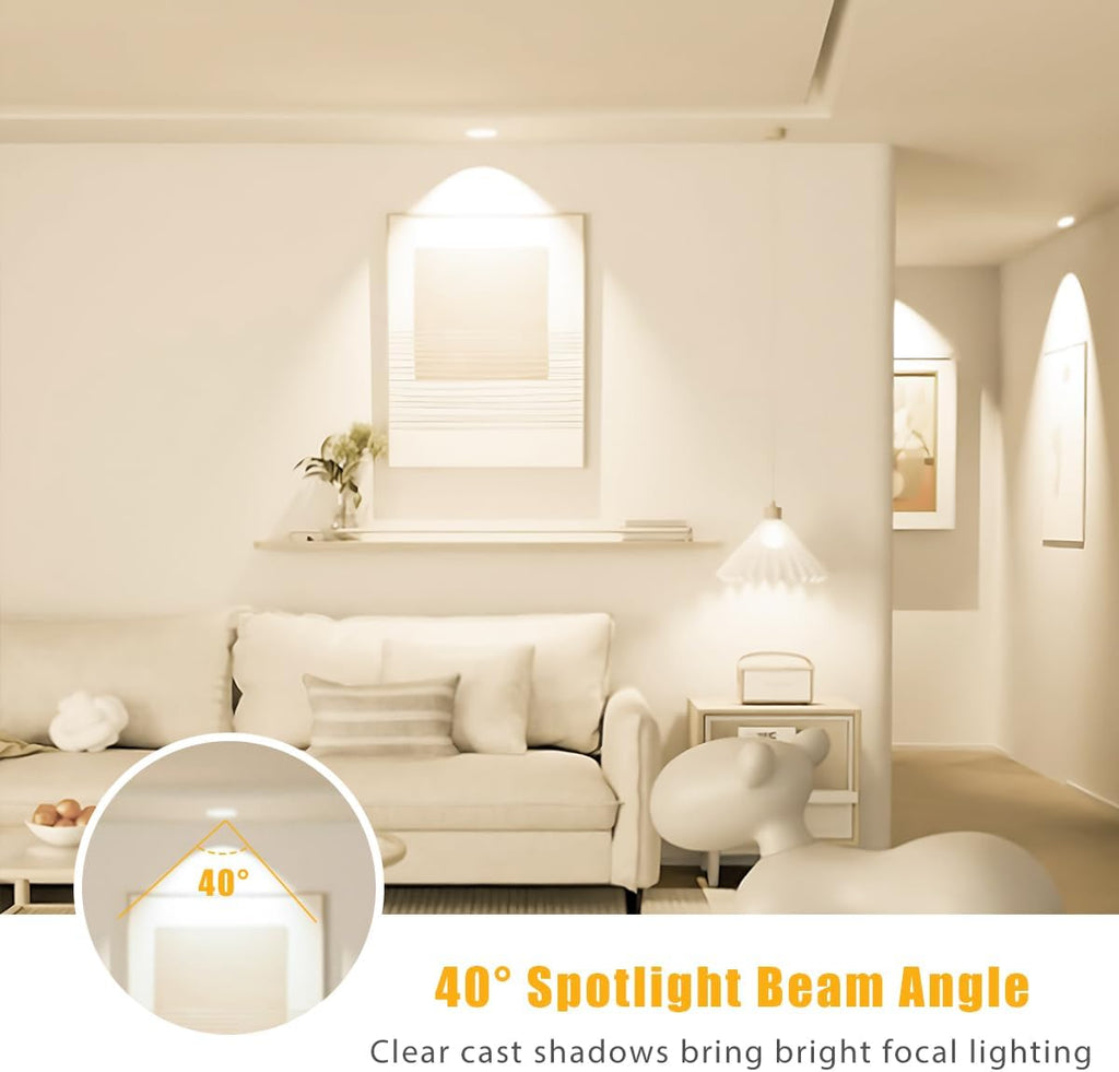 GU10 COB LED Light Bulbs Dimmable GU10 Bulb Replacement for Recessed Track Lighting 5W LED Bulbs with 40° Flood Beam