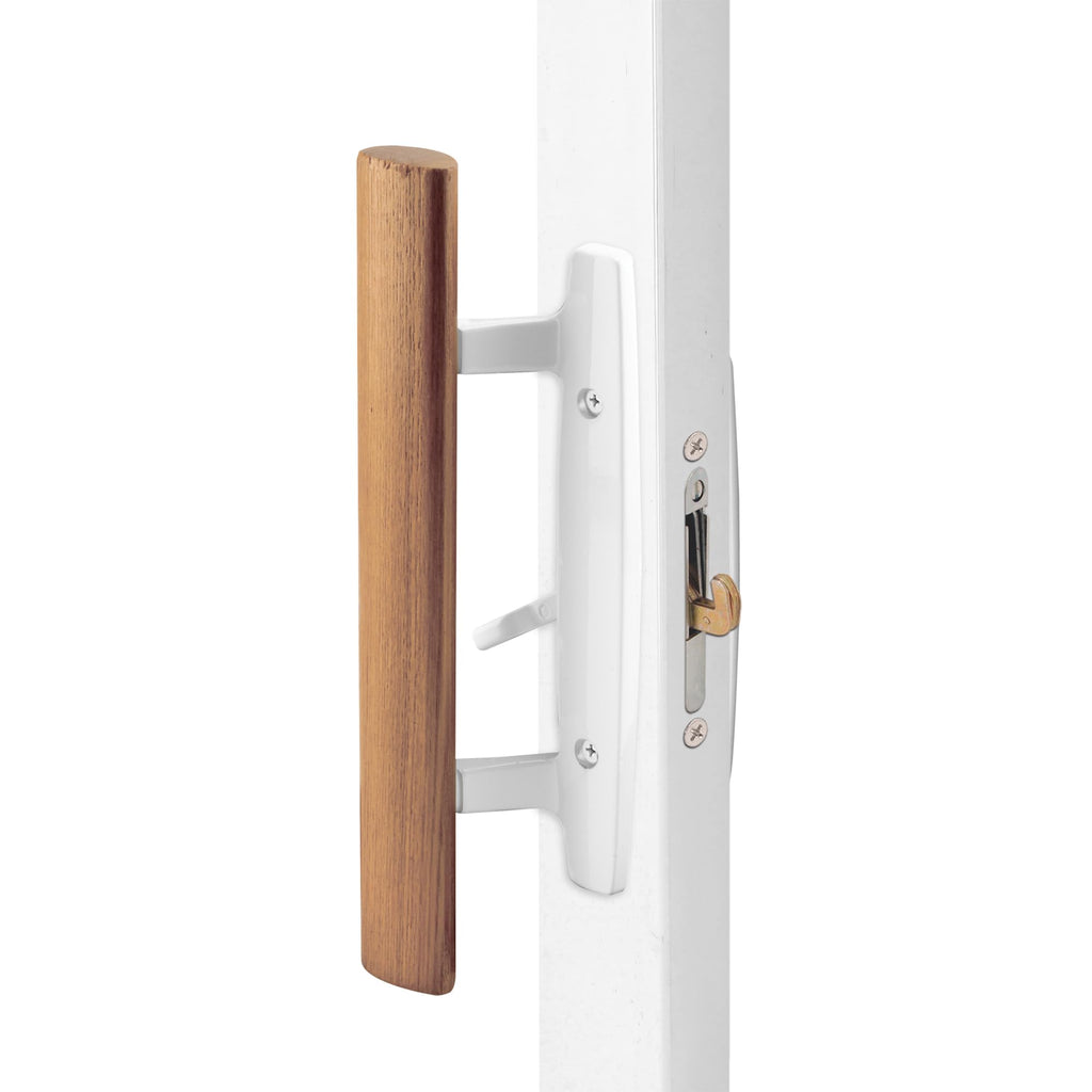 Sliding Glass Door Handle Set, White, 3-15/16 in. Hole Spacing