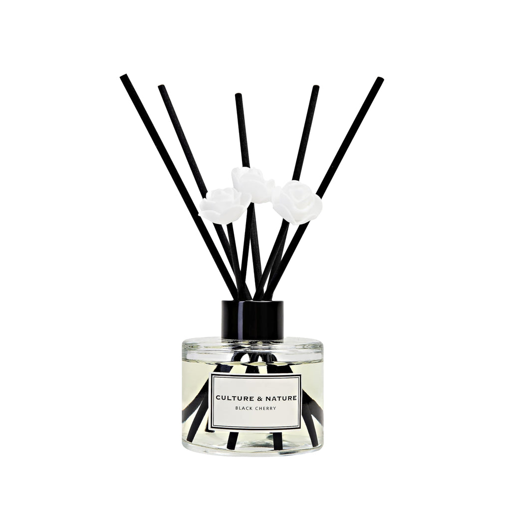 Reed Diffuser Set 4oz (120ml) Black Cherry Scented Diffuser with Sticks Home Fragrance Reed Diffuser Shelf Decor