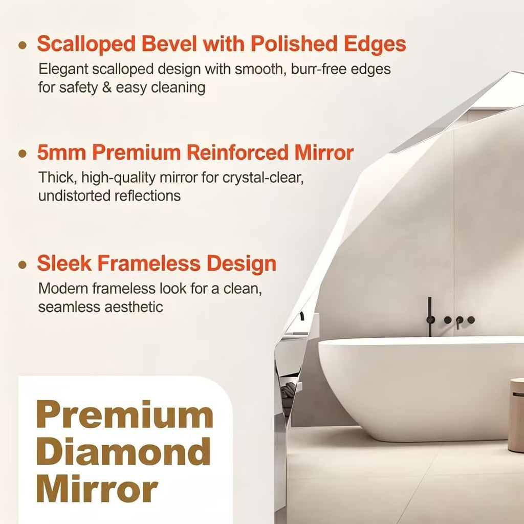 Luxury Diamond Frameless Medicine Cabinets , 30x21 Inch | Modern Bathroom Medicine Cabinet, Recessed medicine cabinet