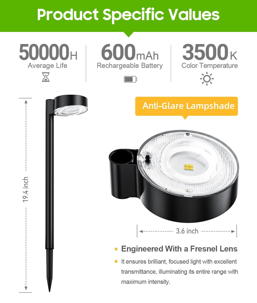 12 Pack Solar Pathway Lights Outdoor, Solar Powered Landscape Path Light with Larger LED Lens, Brighter Up to 12 Hrs