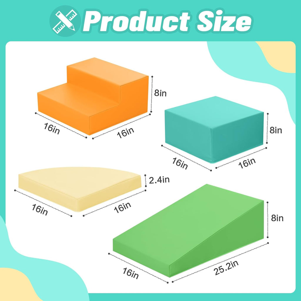 Piece Soft PU Leather Toddlers Climbing Toys, Baby Foam Climbing Blocks for Toddlers 3, Indoor Climb and Crawl