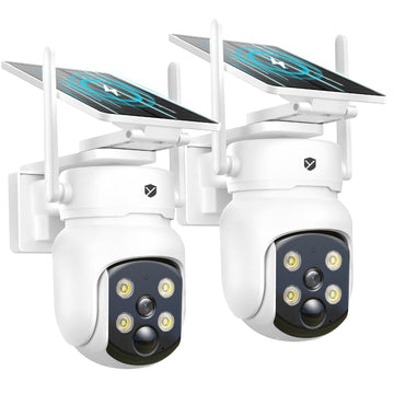 Solar Camera Wireless Outdoor, Security Camera with 2-in-1 Solar Panel, 4MP PTZ WiFi Camera, 360° Coverage, Dual-Band