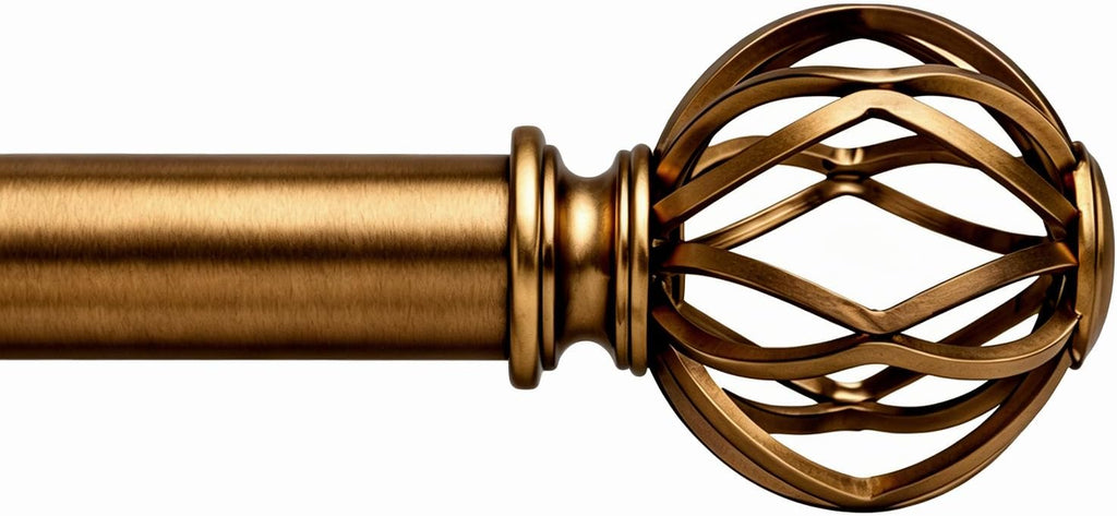 Brass Curtain Rods for Windows 18 to 86 inch, 1 Inch Adjustable Curtain Rod, Heavy Duty Window Curtains Rod for