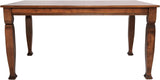 Milford 60" Solid Wood Dining Table, 3 Inch Offset Paneled Apron, 3" Turned Decorative Legs, Water Resistant Finish