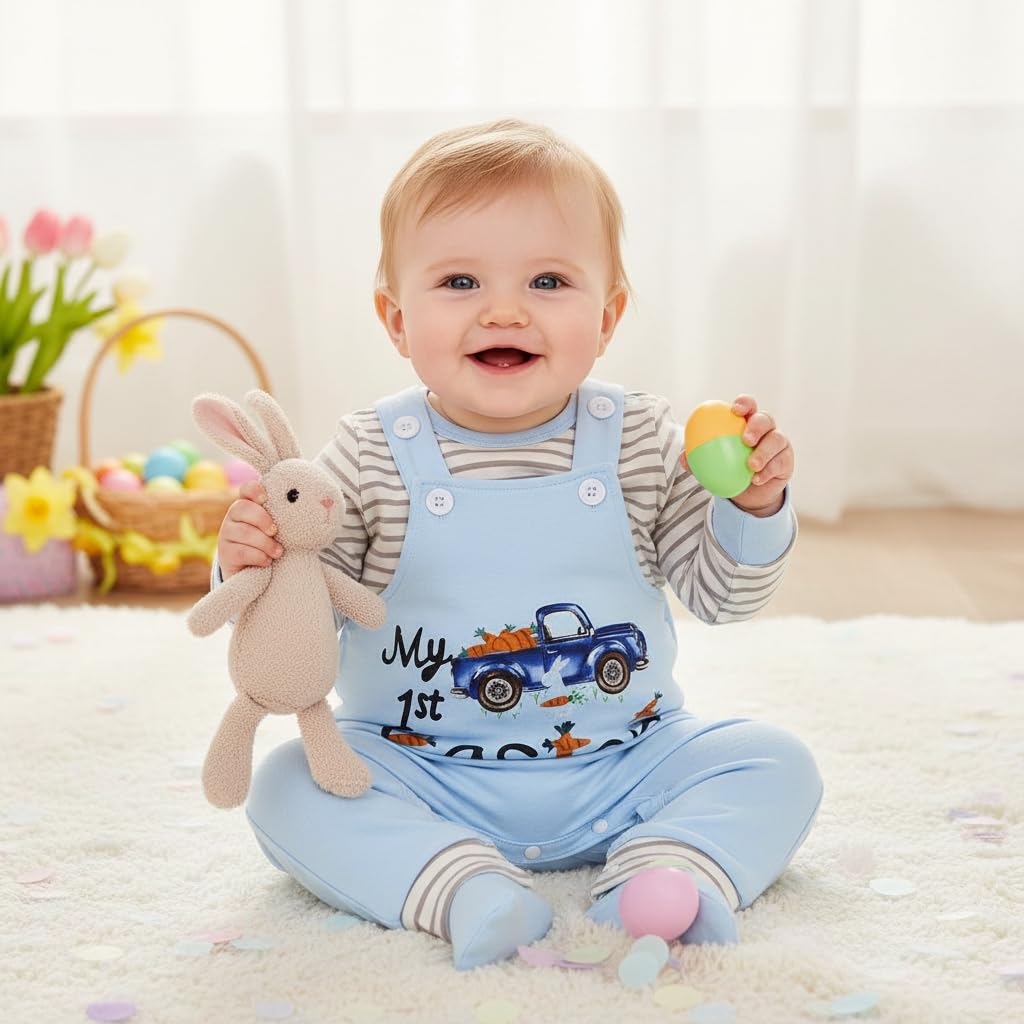 Newborn Baby Boy My 1st Easter Outfit 3pcs Easter Day Clothe Set Infant Boy Easter Day outfits