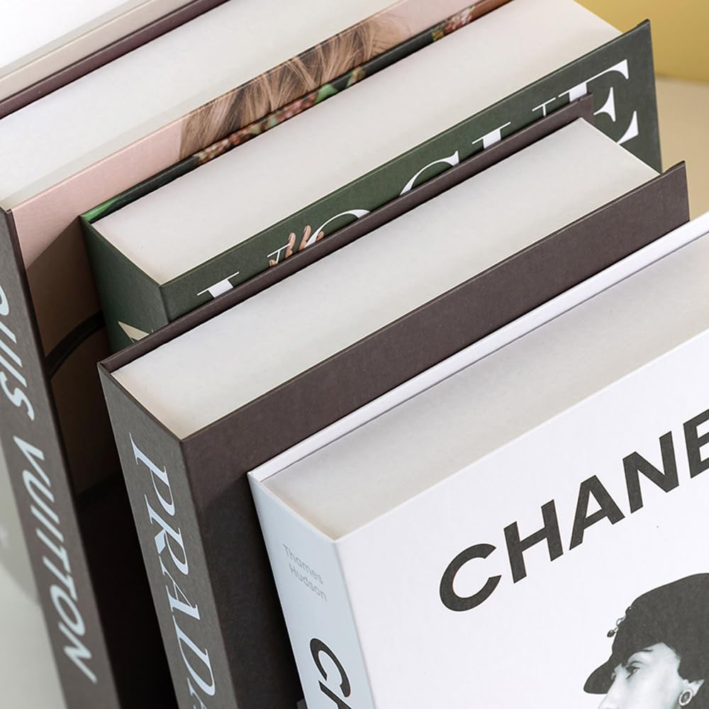 Decorative Books Decor, Set of 4 Stylish Fake Books of Room Decor Aesthetic for Coffee Table, Living Room, Table