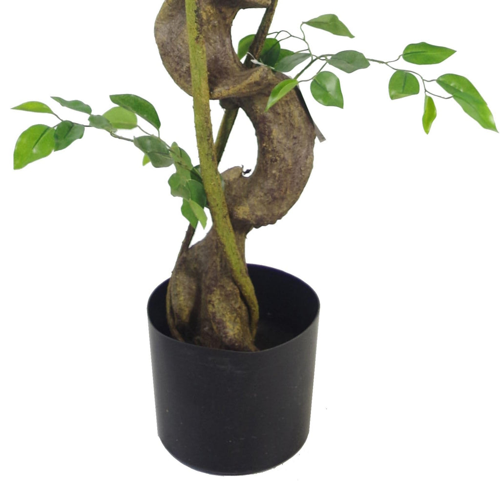 7368 120cm Trunk Artificial Japanese Fruticosa Style Tree, Twisted Ficus, (4ft)
