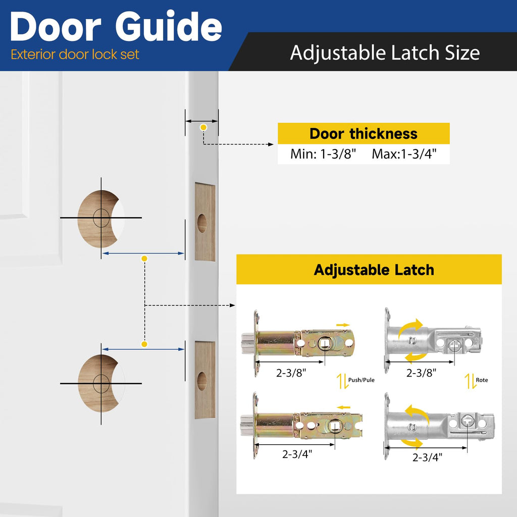 Keyed Same Exterior Door Lock Set, Front Door Lock Set, Satin Nickel, 1Pack