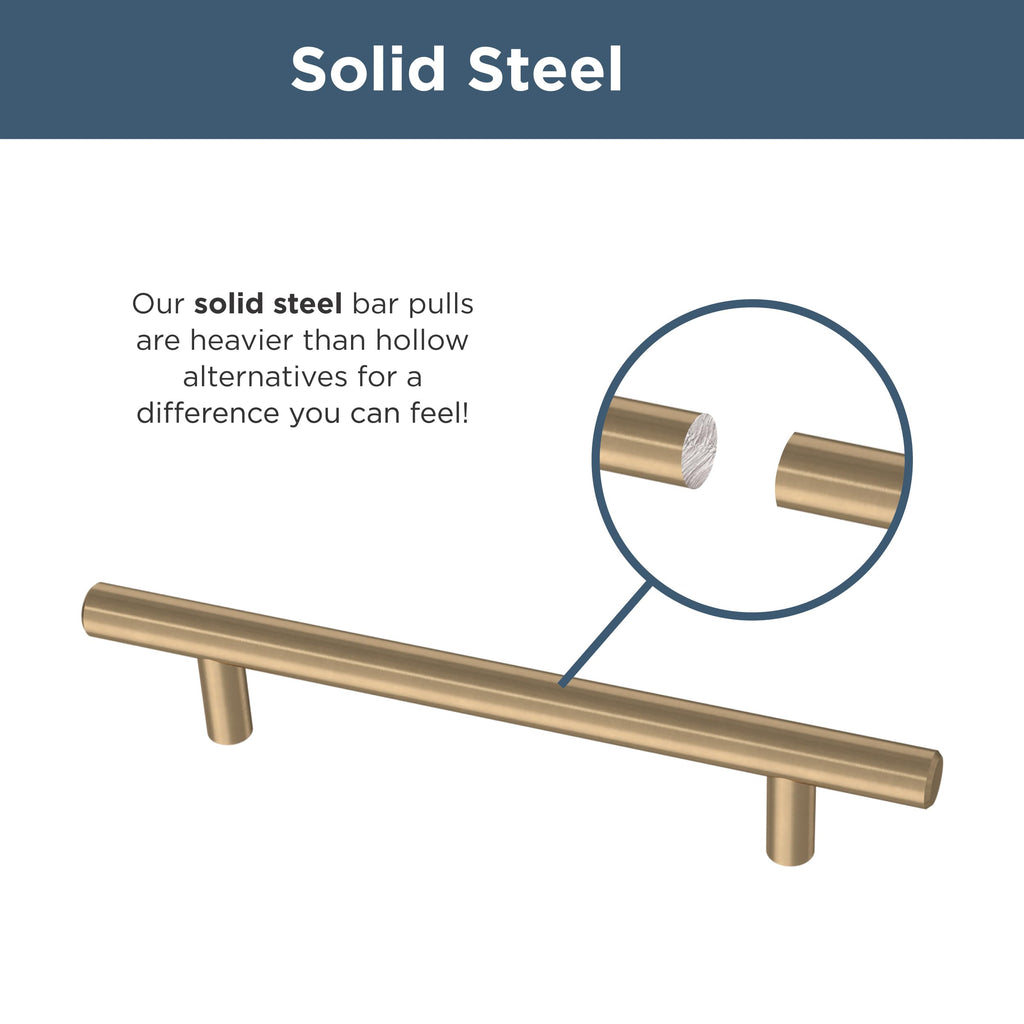 ) - Champagne Bronze Cabinet Handles, 5-1/16 Inch Hole Center, Modern Pulls for Drawers, Kitchen Cabinet Door