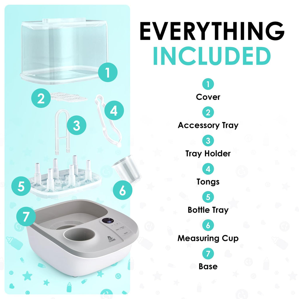 2-in-1 Baby Bottle Sterilizer & Warmer - Time-Saving Sterilizer & Dryer for Baby Bottles, Pacifiers, Pump Parts &