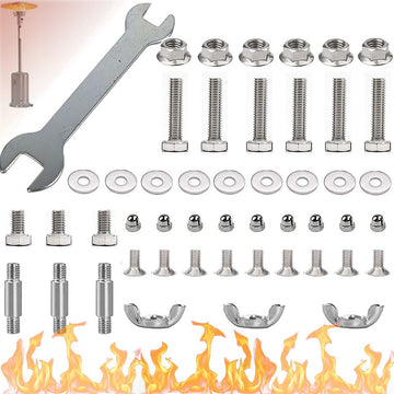 Replacement Hardware Bolt & Nut Set Heater - Propane Outdoor Space Heater Accessories for Round Umbrella Shape