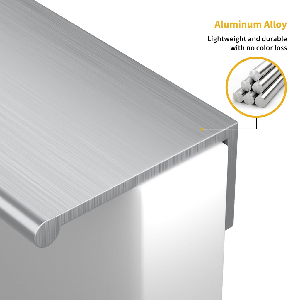 100 Pack 3in Brushed Nickel Finger Edge Pulls for Cabinets