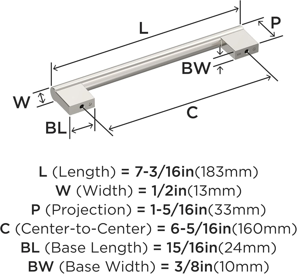 6-5/16" Versa Polished Nickel Drawer Pull