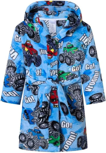 Boys Girls Robe Soft Fleece Hooded Bathrobe for Kids