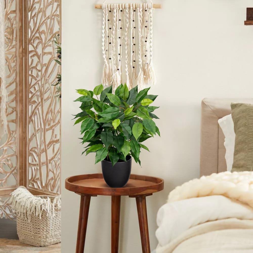Fake Plant 15.7" Artificial Plants Indoor Small Ficus Potted Plants Silk Plants Faux Topiary Plant Bathroom Bedroom