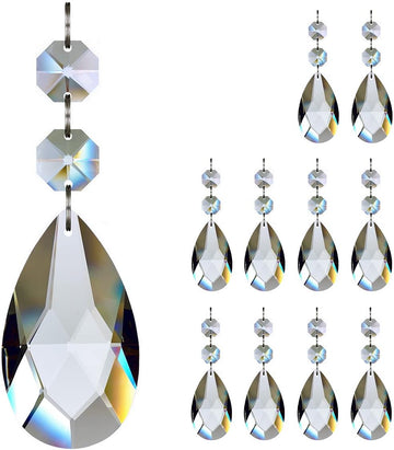 10pcs 63mm Teardrop Chandelier Crystals Replacement Part Clear - Crystal Prism Pendants Glass Beads