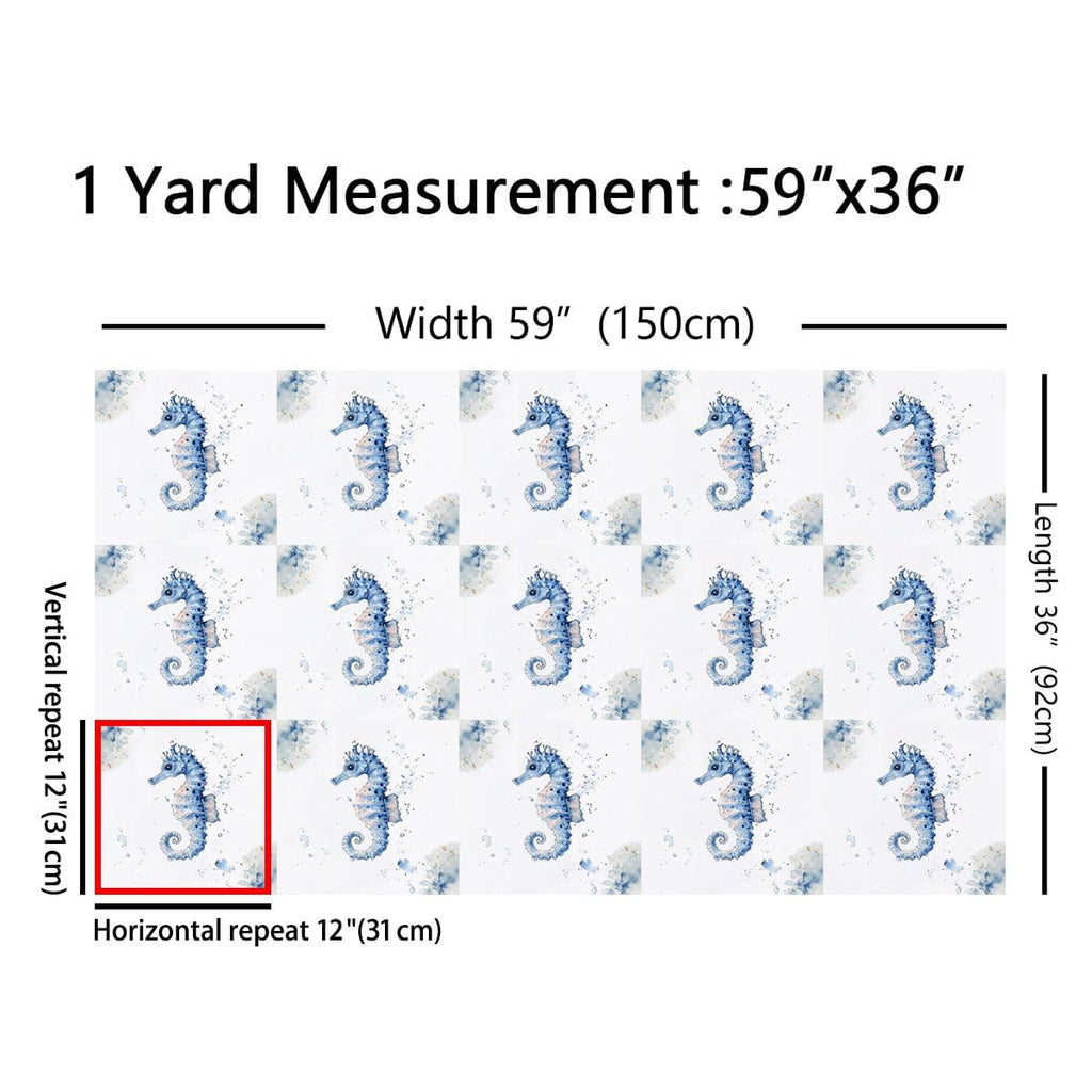 Cartoon Seahorse Fabric by The Yard Soft 2 Yards