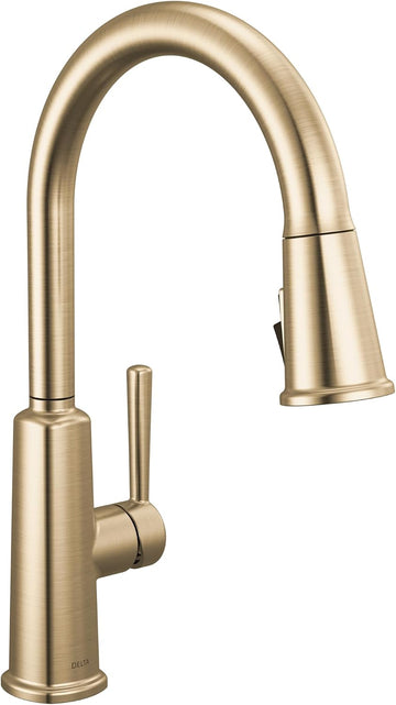 Finnridge Brushed Gold Kitchen Faucet with Pull Down Sprayer, High Pressure ProClean Spray Modern Single Hole Kitchen
