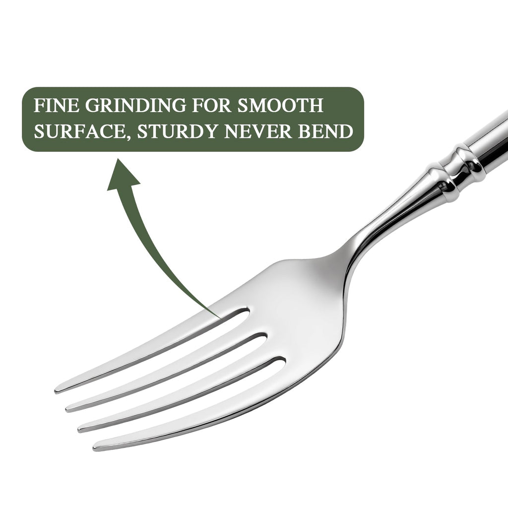 Silverware Set 18/10 Stainless Steel Vintage Flatware Set, 20-Piece Hand Forged Mirror Silver Finish Cutlery