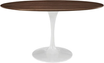 Inspired Tulip Style Oval Pedestal Dining Table — Walnut, 60″ Oval