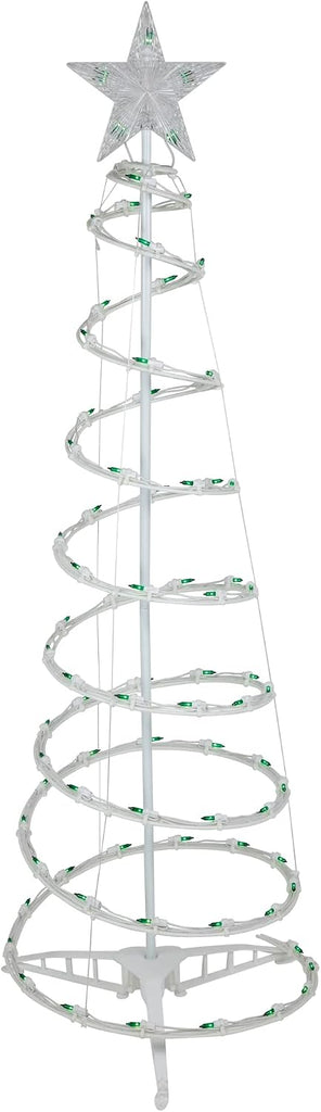 Set of 3 Green Lighted Spiral Christmas Trees, 3', 4', and 6'