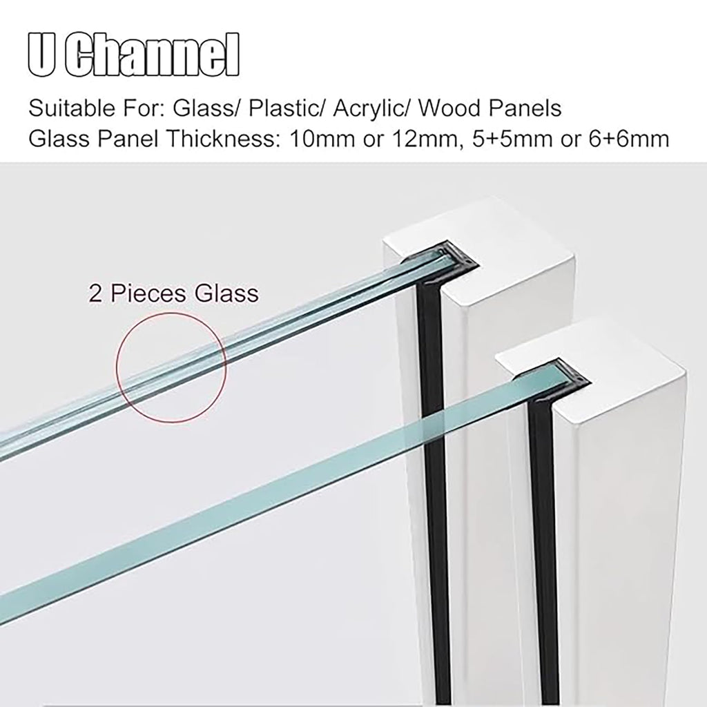Glass Railing Post, No-Punch / 304 Stainless Steel Glass Railing Spigot with Slots & Base, Heavy-Duty Clamp Bracket