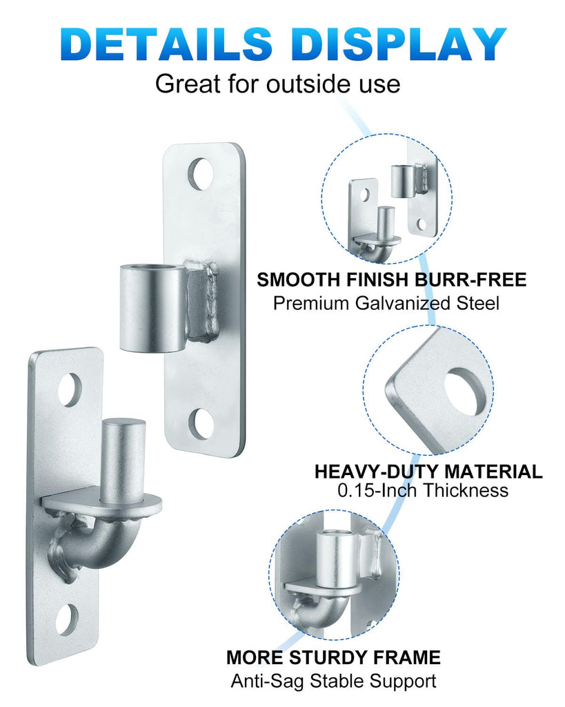 4Set Wall Mount Gate Hinge 5/8" Pin & Hole, Heavy Duty Fence Hardware 8 Pcs