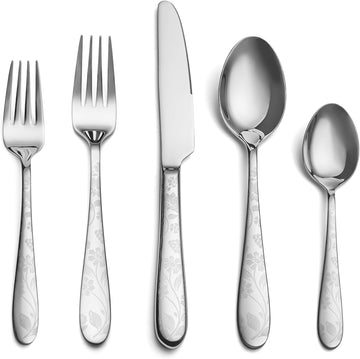 40-Piece Silverware Set Service for 8, Premium Stainless Steel Cutlery Set