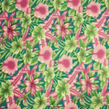 Textiles 10 Yards Bolt Tropical Flowers Floral Print Fleece Fabric