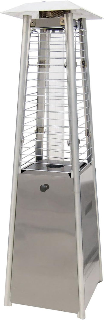 Portable Propane Table Top Pyramid Glass Tube Patio Heater, 9500 BTU, Stainless Steel, SMALL