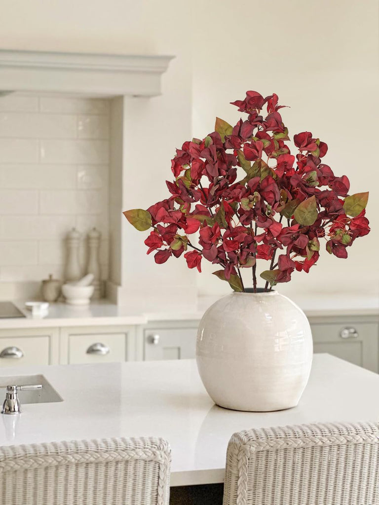 Bougainvillea Artificial Flowers 5 Pack 27.5" Fake Bougainvillea Floral Stems Realistic Silk Bougainvillea - Set of 5