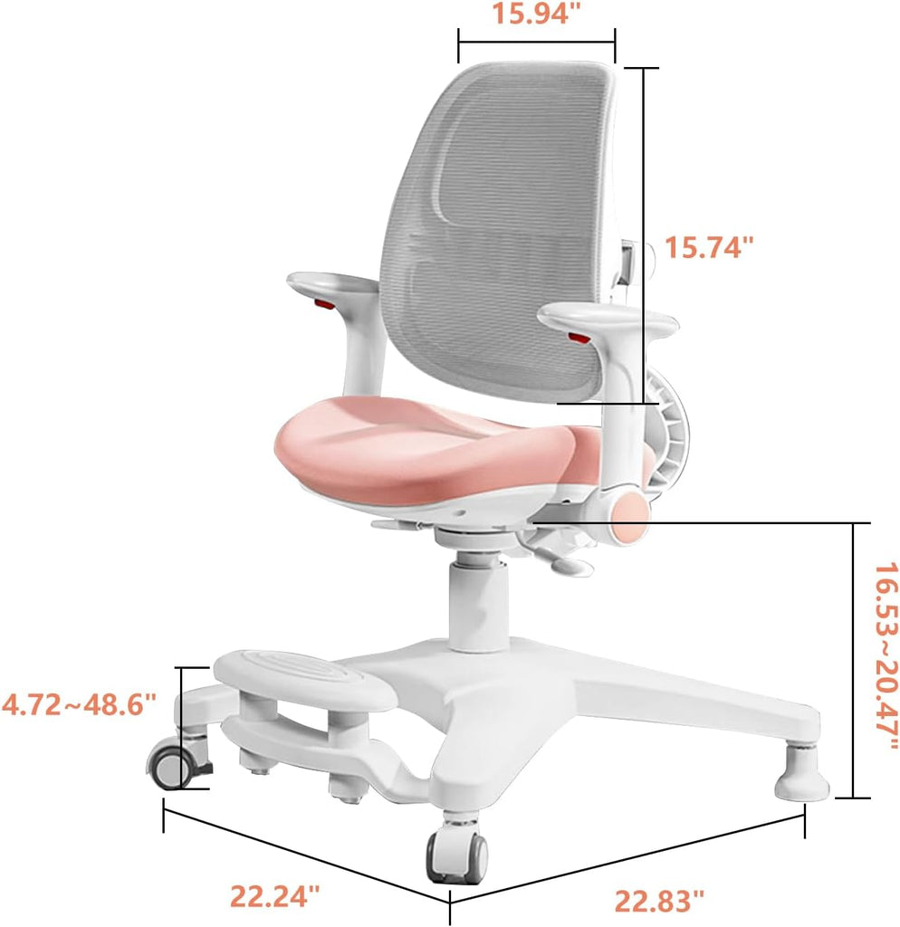 Kids Desk and Chair, Wood Ergonomic Adjustable Multi Function Study Desk and Chair Set, Drafting Table and Computer