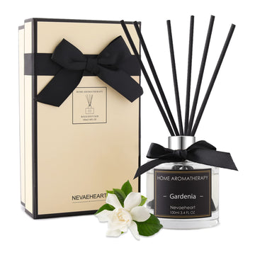 Reed Diffuser Set, Gardenia Reed Diffuser Gifts for Women, 3.4oz(100ml) Reed Diffuser with Sticks, Home Fragrance Reed