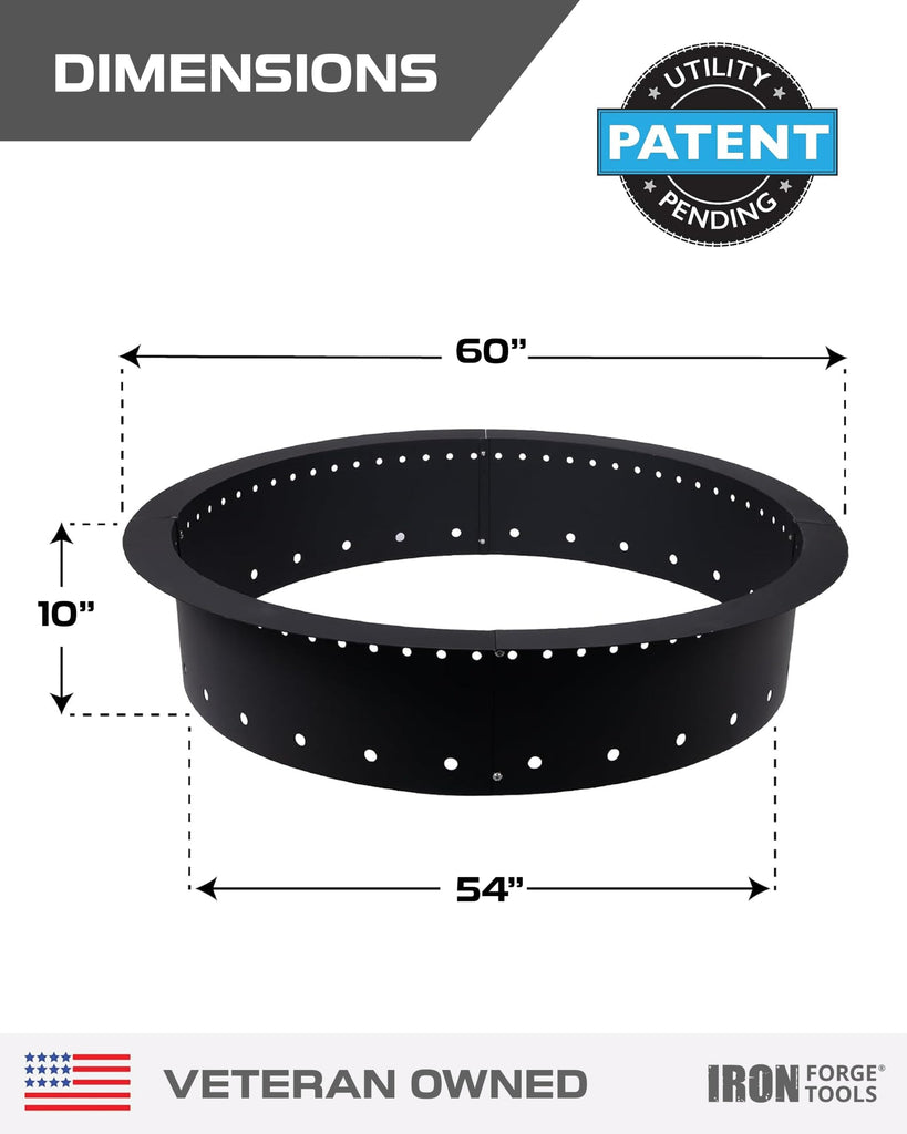 Smokeless Outdoor Fire Pit Ring Insert 60 Inch Round